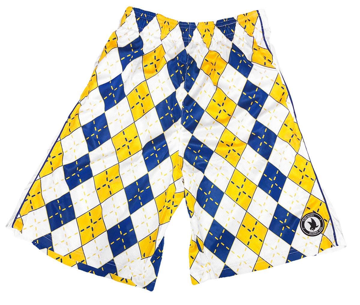 Boys Blue & Gold Argyle Shorts
