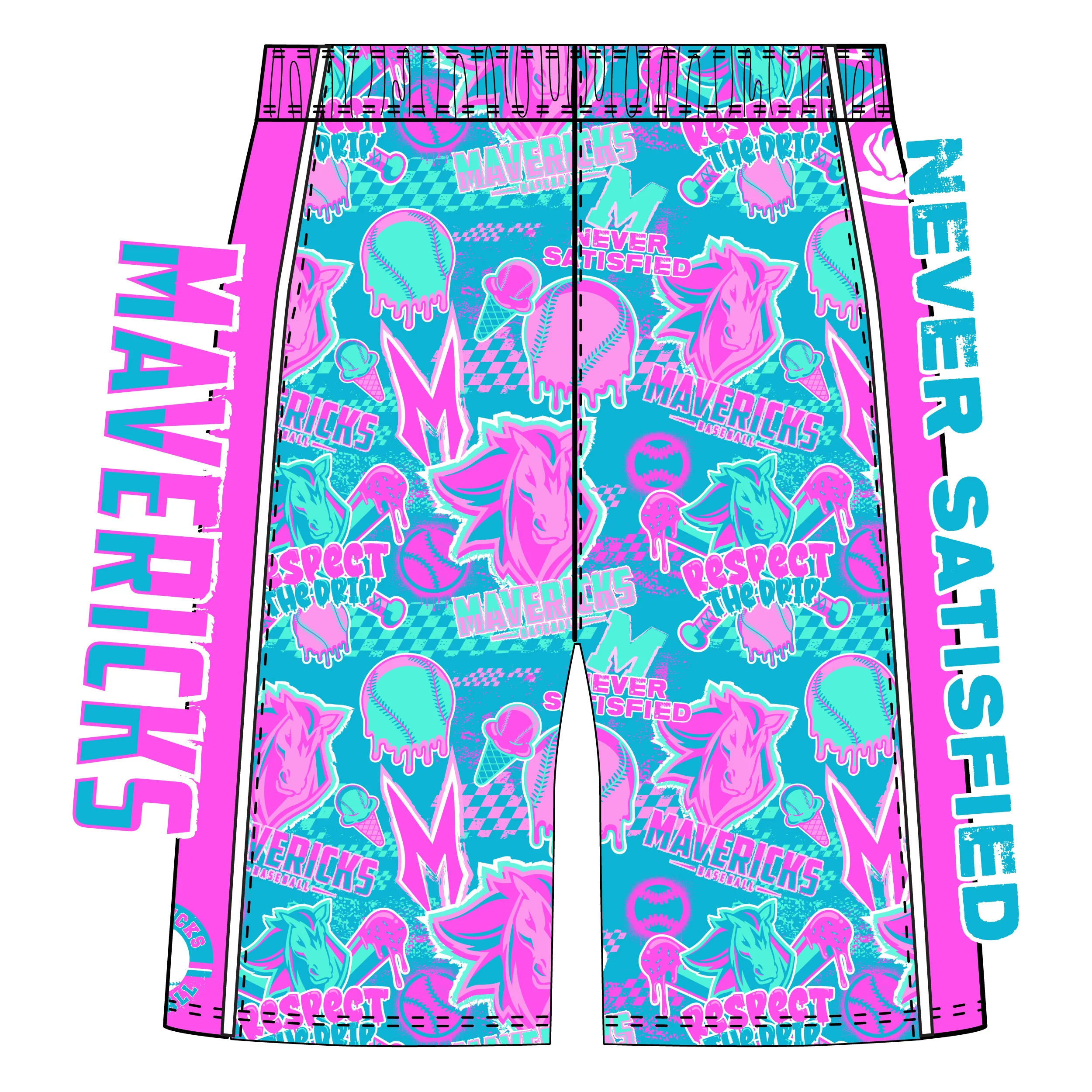 Boys & Mens Mavericks Baseball Never Satisfied Classic Short - Image 2