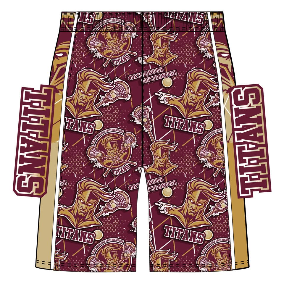Boys & Mens Northborough Southborough Titans Lacrosse Short Mid-length - Image 2
