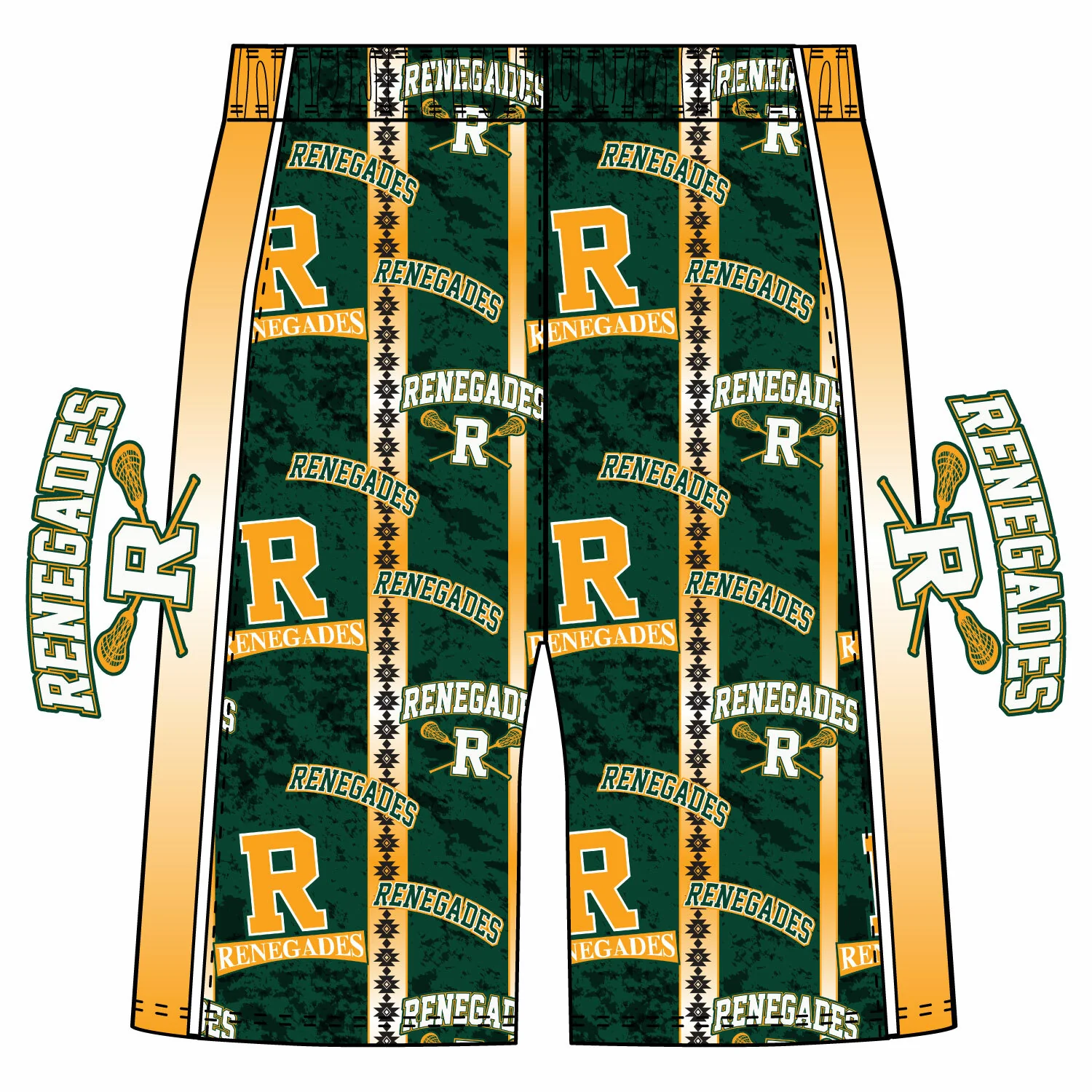 Boys & Mens Rockaway Denville Renegades Lacrosse Short - 2 lengths! - Image 2