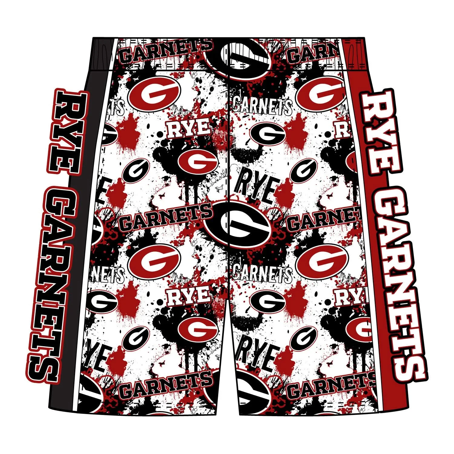 Boys & Mens Rye Garnets Splatter Short - 2 lengths! - Image 2