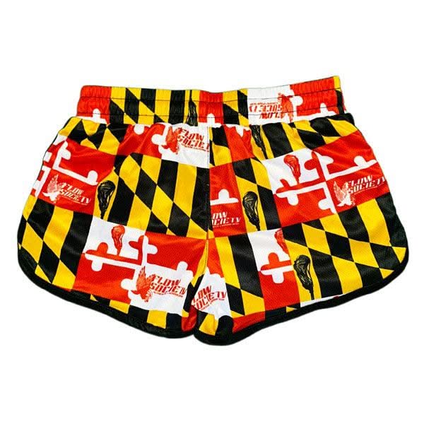 Girls & Womens Maryland Flag Attack Short - Image 3