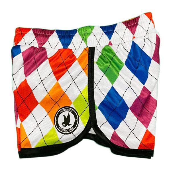 Girls & Womens New Neon Argyle Short - Image 2