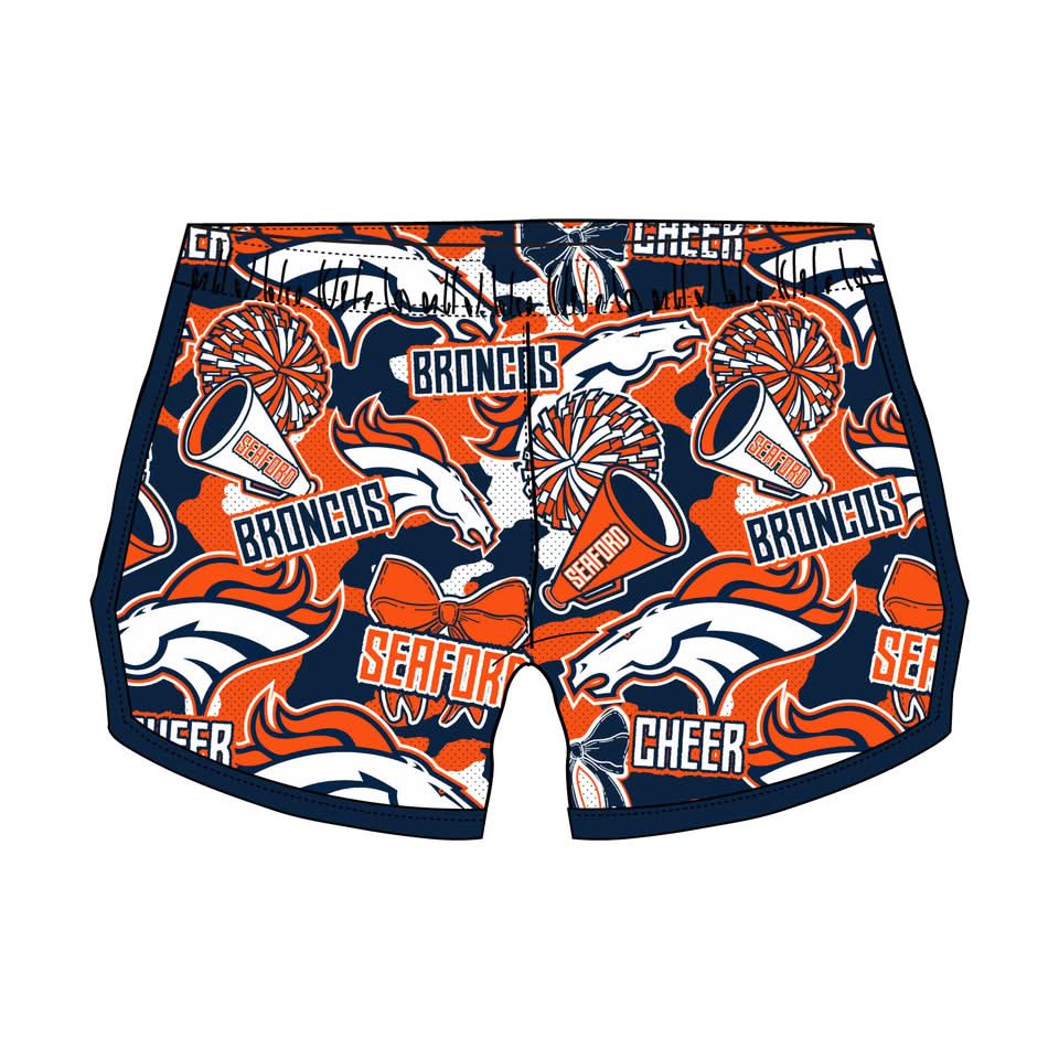 Girls & Womens Seaford Broncos Cheer Camo Short - Image 2