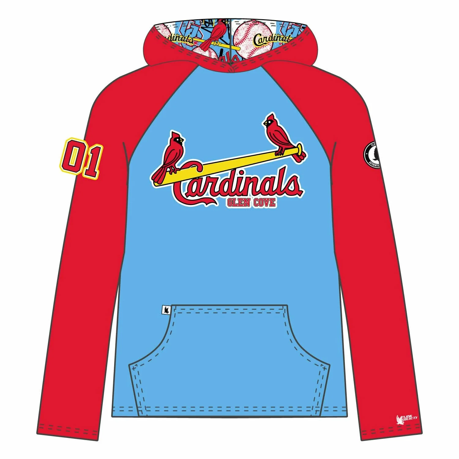 Youth & Adult Glen Cove Cardinals Baseball Hoodie - 2 colors! - Image 5