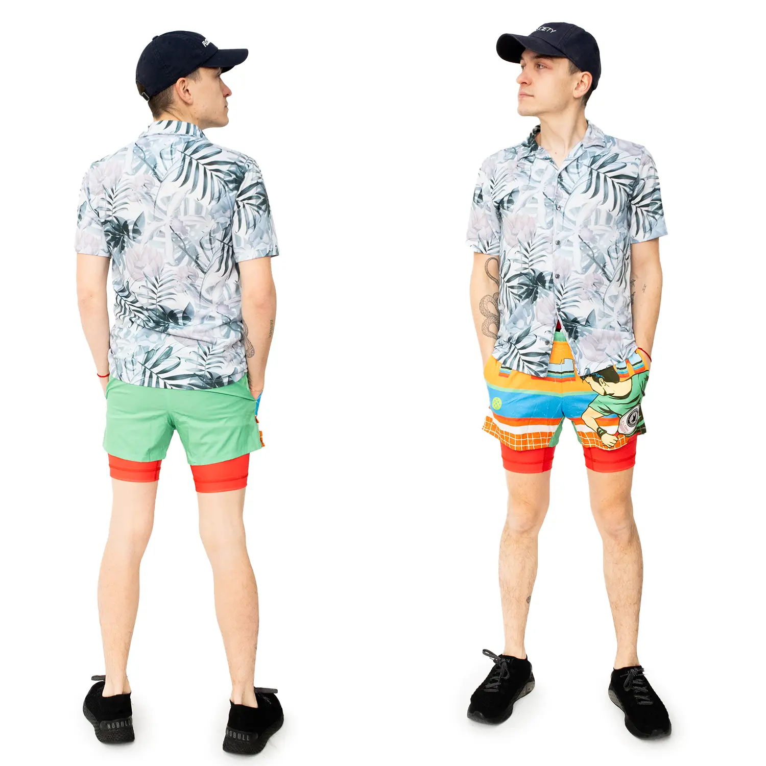 Mens 2-1 Compression Retro Paddle 7" Shorts - Image 4