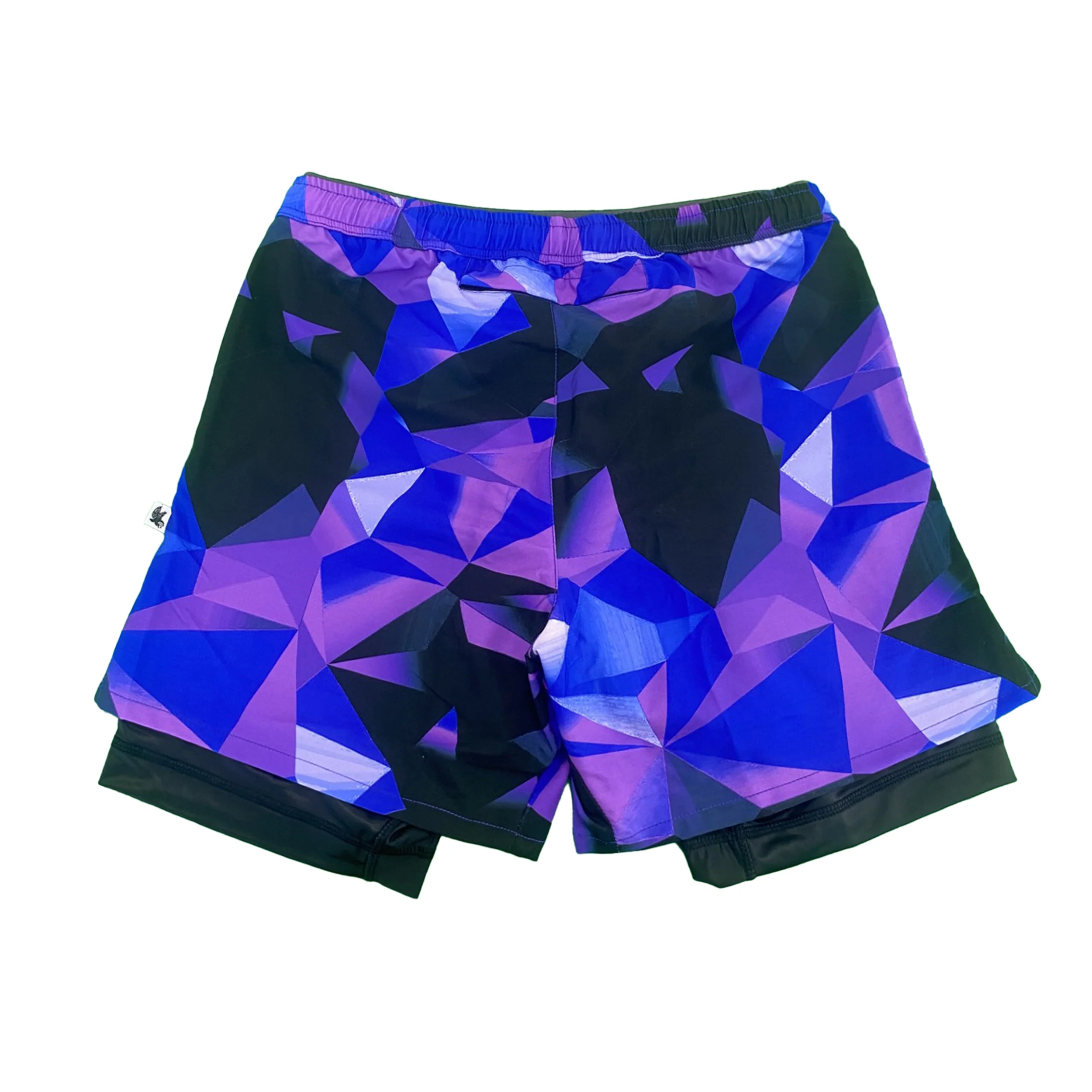Mens 2-1 Diamond Geo Blue Purple Compression 7" Short - Image 4