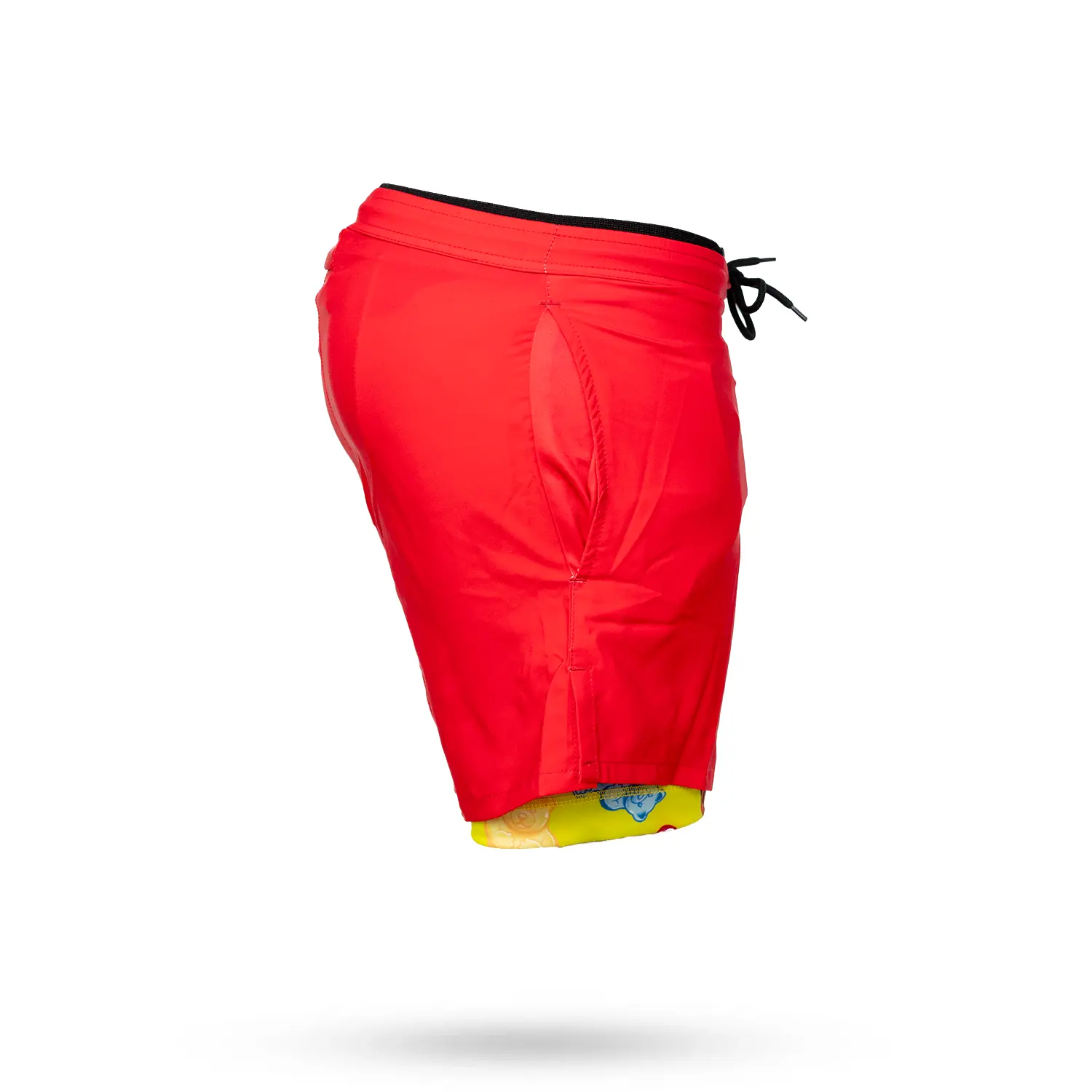 Mens 2-1 Solid Compression Red with Grizzly Paddle Liner 7" Short - Image 2