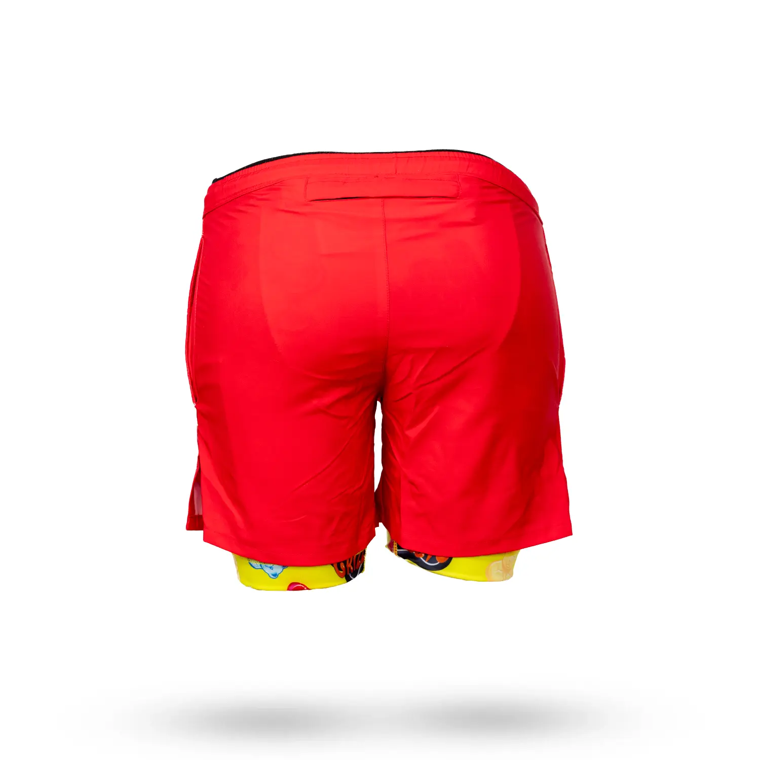 Mens 2-1 Solid Compression Red with Grizzly Paddle Liner 7" Short - Image 5