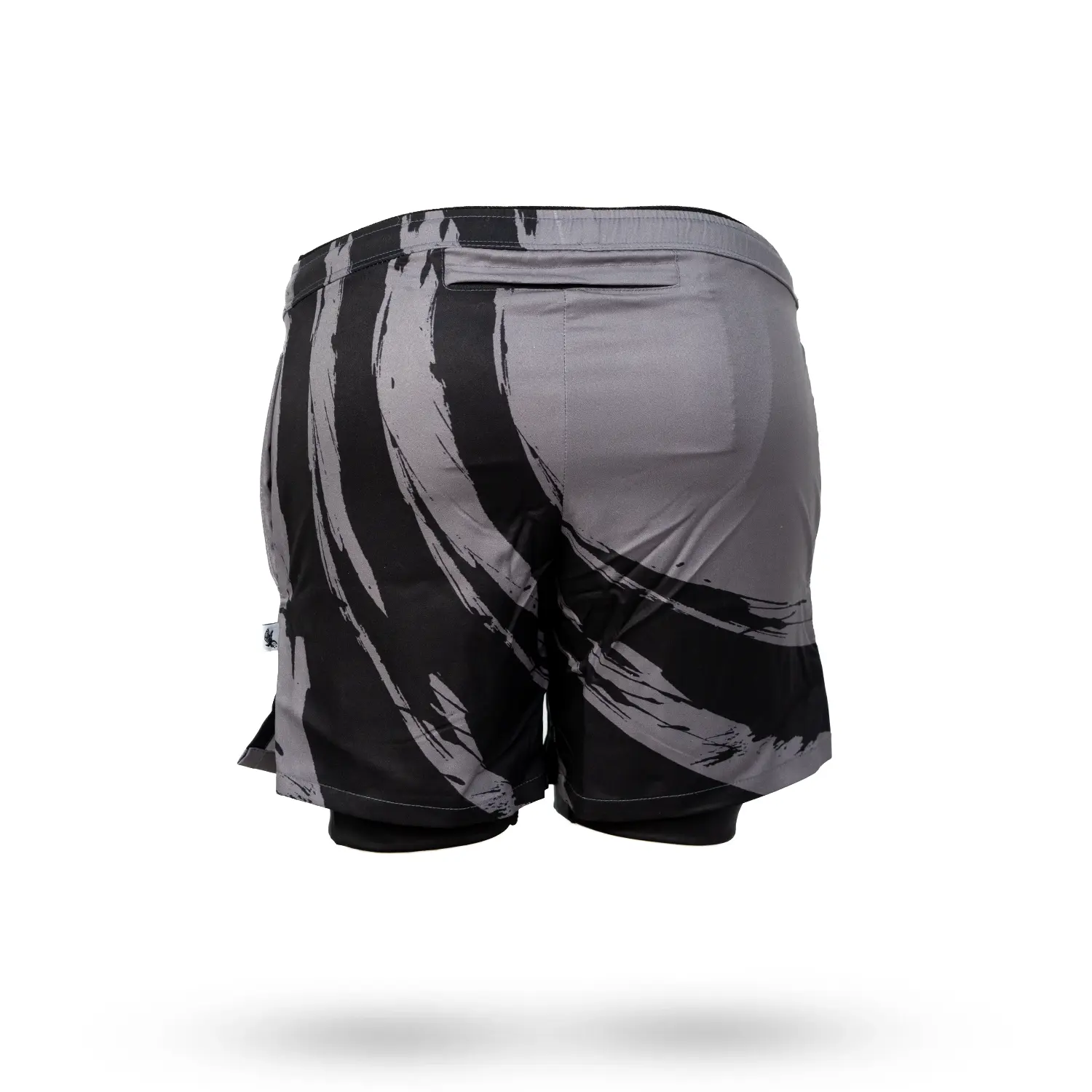 Mens 2-1 Compression Enso Charcoal/Black 7" Shorts - Image 5