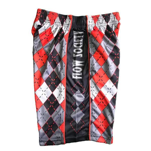 Mens Red & Grey Argyle Attack Short - Image 3