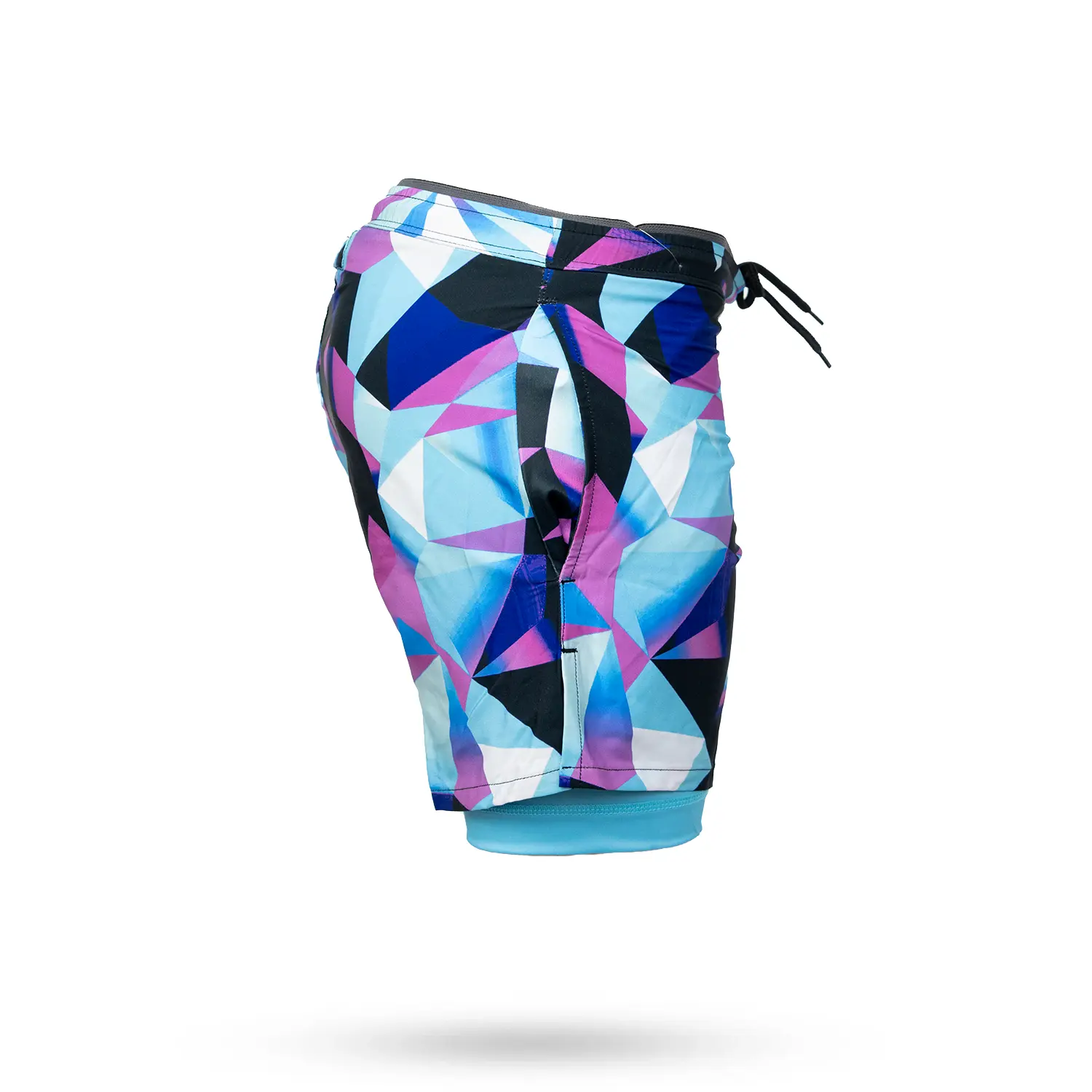 Mens Sky Pastel Diamond Geo 2-1 Compression 7" Short - Image 2