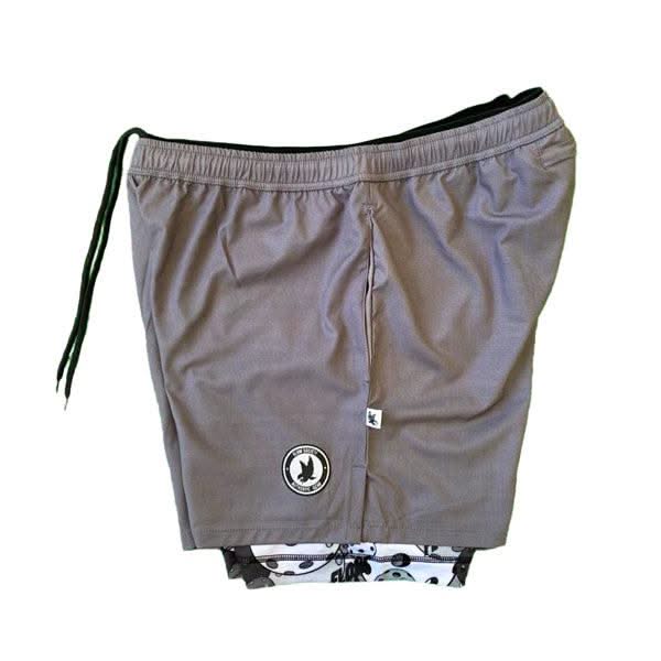 Men's 2-1 Compression Solid Charcoal Motley 7" Short - Image 2