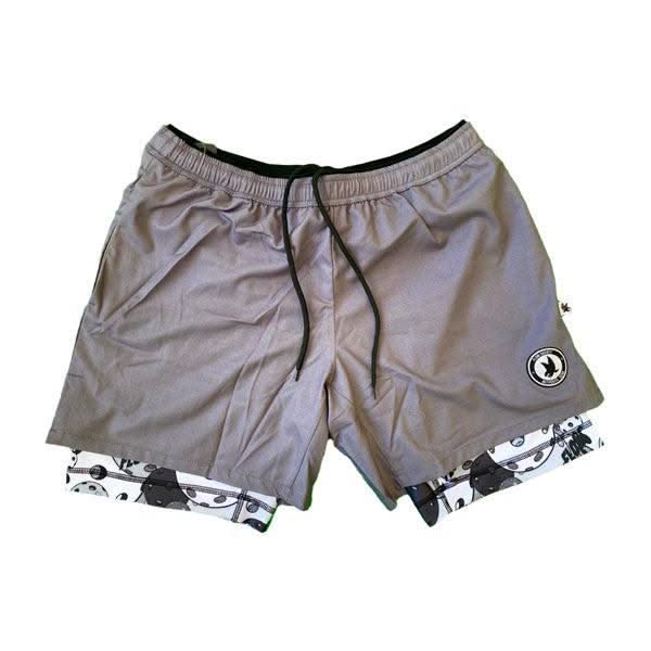 Men's 2-1 Compression Solid Charcoal Motley 7" Short - Image 4