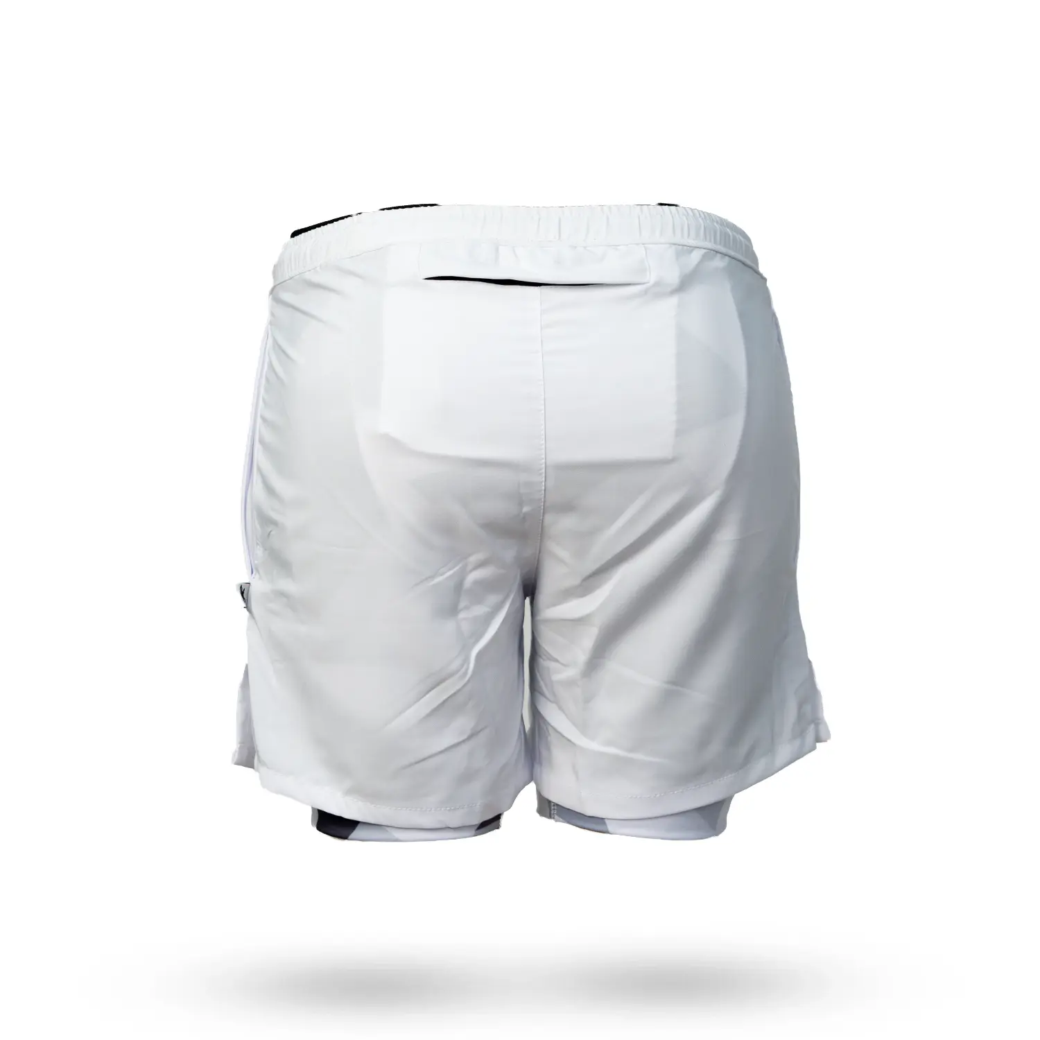 Mens Solid White Diamond Geo 2-1 Compression 7" Short - Image 5