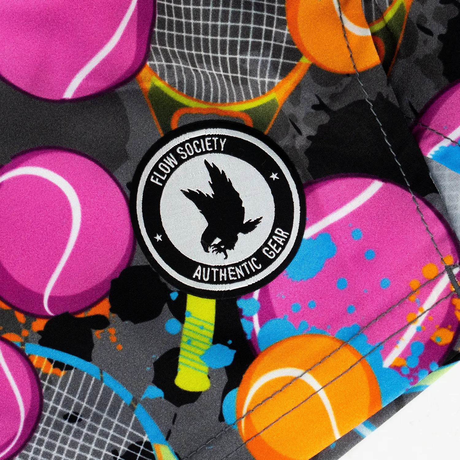 Mens Tennis Flow Print Short 7" Charcoal - Image 3