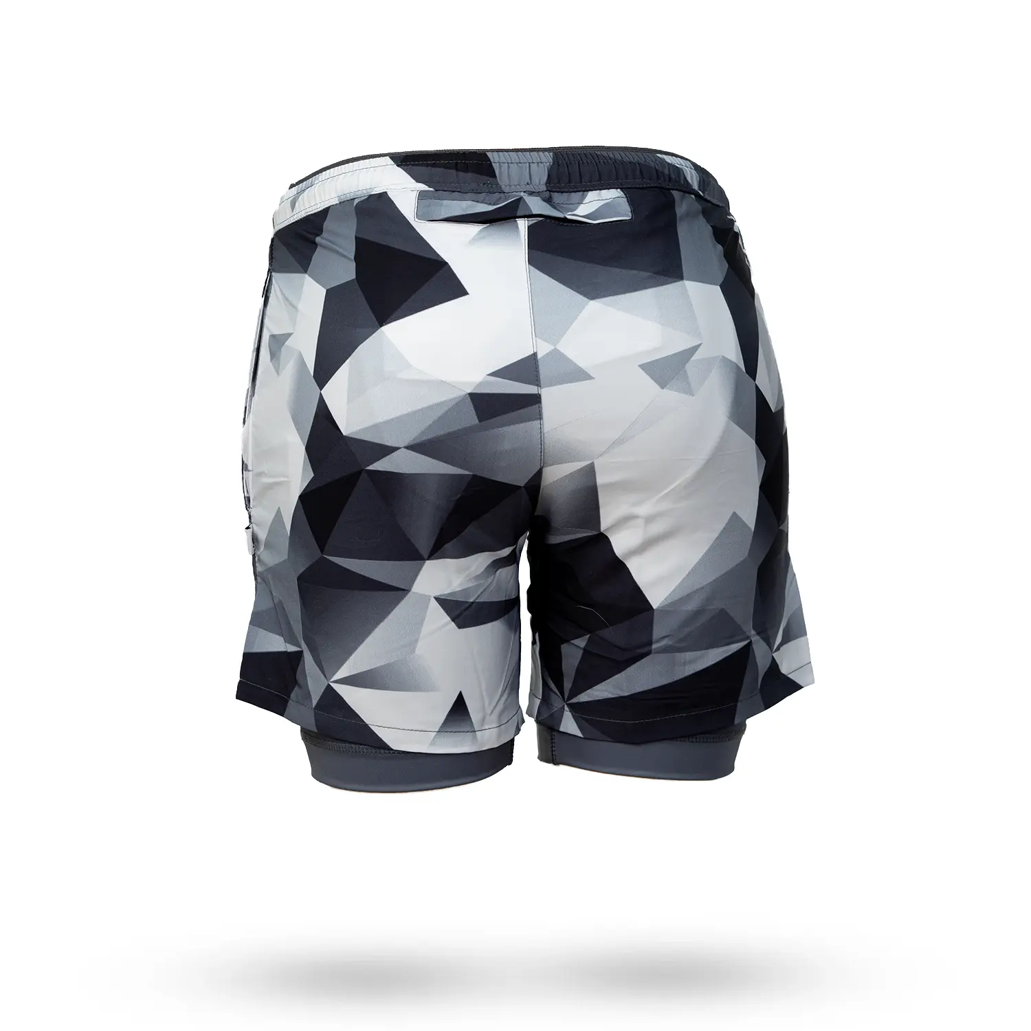 Mens White Diamond Geo 2-1 Compression 7" Short - Image 5
