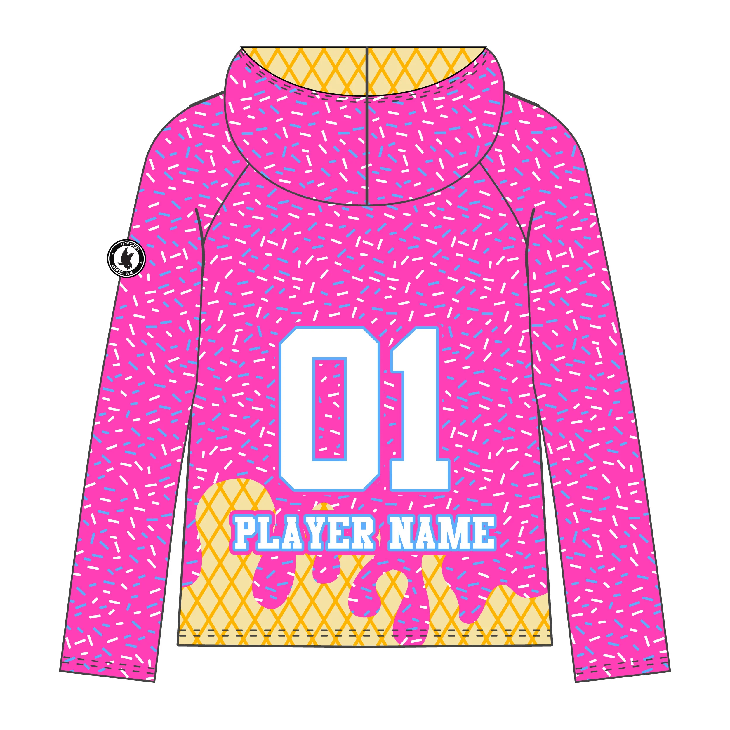 Youth & Adult Medfield Warriors Ice Cream Drip Hoodie - 2 colors! - Image 4