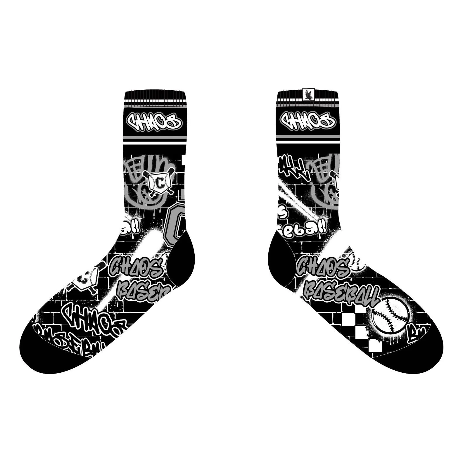 Youth Chaos Baseball Graffiti Crew Sock