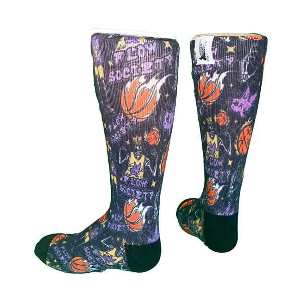 Youth Skeleton Hoops Basketball Crew Sock - Image 2